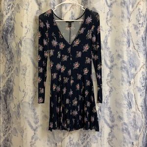 Navy blue floral dress